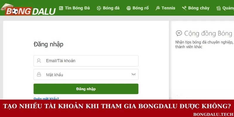 Người chơi chỉ được tạo duy nhất 1 tài khoản