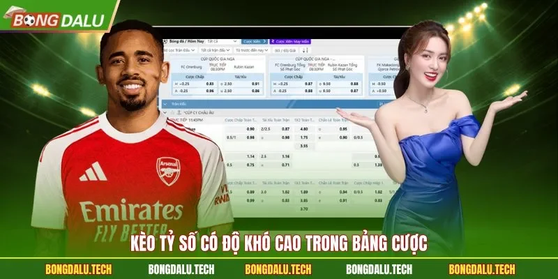 Kèo tỷ số có độ khó cao trong bảng cược